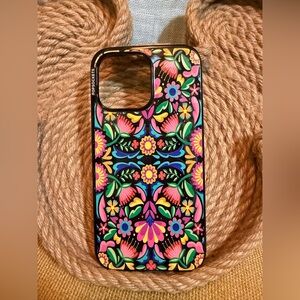 PopSocket Vibrant Floral iPhone 15 Pro Max Case - Black and Multicolor